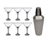 7 Piece Martini Cocktail Shaker Set - 175ml Rink Drink Silver One Size