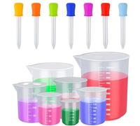 7-Piece Measuring Set - Heat Resistant Plastic Jugs & Beakers with Droppers for Cooking, Baking & Labs