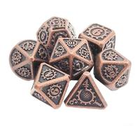 7 Piece Metal Polyhedral Dice Set with Precision Balanced Craftsmanship for Fair Rolling in Tabletop and Role Playing Games (Style 5)