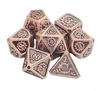 7 Piece Metal Polyhedral Dice Set with Precision Balanced Craftsmanship for Fair Rolling in Tabletop and Role Playing Games (Style 2)