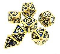 7 Piece Metal Polyhedral Dice Set with Precision Balanced Craftsmanship for Fair Rolling in Tabletop and Role Playing Games (Style 1)