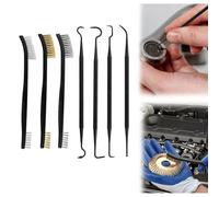7 Piece Mini Wire Brush & Pick Kit, Gun Cleaning Brushes, Double Sided Brass Copper Nylon Steel Brush for Cleaning Welding Slag and Rust Rubbing the Dirt