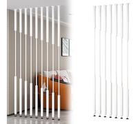 7-Piece Modern Room Dividers Floor-to-Ceiling ions Thickened Wrought Iron with Adjustable Plastic Feet Ideal for Office Workspace & Restaurant (White 110cm)