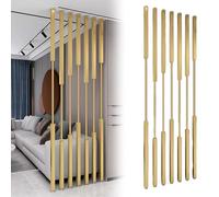 7-Piece Modern Room Dividers Floor-to-Ceiling ions with Thickened Wrought Iron Adjustable Plastic Feet for Office Workspace & Restaurant (120cm)