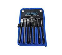 Tiger4Tools US Pro 7 Piece Punch and Chisel Set Chrome Vanadium Steel in Canvas Pouch