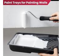 7-Piece Roller Set Having Plastic Tray Roller Stand Stirring Rod 2-inch Yellow-Head Brush - Home DIY Wall Painting Supplies for Beginners Plus Professionals