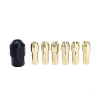 7 Piece Rotary Tool Chuck Set M8 0 75 Chuck Nut and 6 Brass Collets for Efficient Work on Various Projects