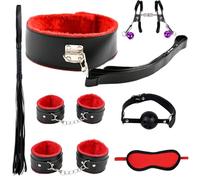 7-Piece Set Of Red Adjustable Smooth Leather Sports Accessories, Showcasing Personal Charm And Giving Infinite Fun To Life.
