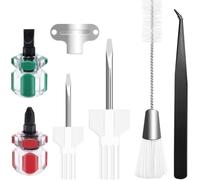 7 Piece Sewing Machine Cleaning Kit Include Tweezers Double Ended Fluff Brush Needle Board Screwdriver and 4 Short Screwdrivers, Sewing Machine Repair Tool