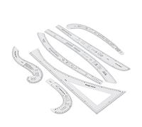 7-Piece Sewing Ruler Set, Acrylic Tailor Ruler for Pattern Making, Clothing Design & Fashion Drafting
