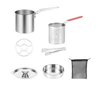 7-Piece Stainless Steel Deep Fryer Set With Frying Basket - Multifunctional Oil Fryer Pot For Cooking Chicken, Fries