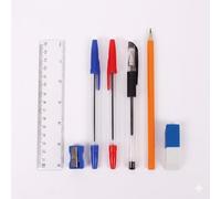 7 Piece Stationery Set | Premium Office School Supplies Kit | Essential Writing Tools Set for Students & Office Use | Includes Pen, Pencil, Eraser, Sharpener, Ruler & More | Portable Stationery Pack