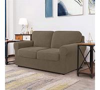 7 Piece Stretch Sofa Cover Set for 2 Seat Sofas (145 178cm) Elastic Fabric Checked Design Includes 3 Cushion Covers Easy Fit & Protection Perfect for Home Décor