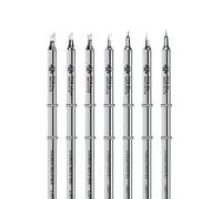 7 Piece T12 Soldering Iron Tip Set - Fine Point & Drag Solder