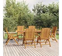 7-Piece Teak Outdoor Furniture Set - Elegant Garden Dining Set for Patio, Backyard, or Deck - Weather-Resistant Design for Comfort and Style