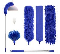 7-Piece Telescopic Washable Duster Long Extendable up to 213 cm Spider Web Remover with Hook Microfibre Dust Mop for High Ceilings Cobwebs