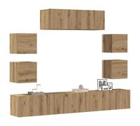 7 Piece TV Cabinet Set Wall-mounted Artisan Oak Engineered Wood