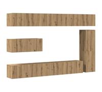 7 Piece TV Cabinet Set Wall-mounted Artisan Oak Engineered Wood vidaXL