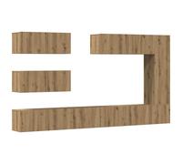 7 Piece TV Cabinet Set Wall-mounted Artisan Oak Engineered Wood vidaXL