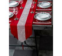 7 Piece Velvet Diamante Red Runn