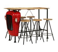 Bar Set 7 Piece Table and Chairs Pub Bistro Solid Wood Mango vidaXL