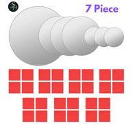 vidaXL 7 Piece Wall Mirror Set Round Glass Home Bathroom Vanity Makeup Décor