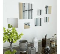 vidaXL 7 Piece Wall Mirror Set Square Glass Home Bedroom Vanity Makeup Decor