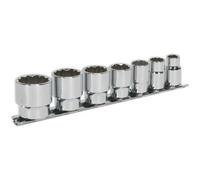 Loops 7 PACK - Whitworth Socket Set - 3/8" Imperial Square Drive 12 Point HIGH TORQUE Loops Multicolor