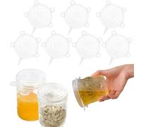 7 Pieces Adjustable Silicone Lids Kitchen 8.5 cm Elastic Silicone Lids Kitchen Microwave Lid BPA Free Oven Protector Silicone for Dishwasher Compatible with All Types of Containers