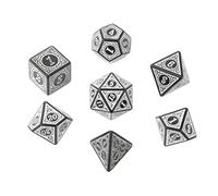 7 Pieces Antique Acrylic Polyhedral Dice DND RPG Role Playing Game Toys White, 1.6 cm