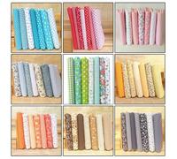 7 Pieces Assorted Cotton Quilt Fabric Squares Pre Bundle Charm Pack For DIY Patchwork Sewing Bag Making Crafts(Yellow)