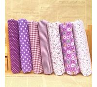 7 Pieces Assorted Pre-Cut Cotton Fabric Bundle, Thick Tabby Charm Squares for Quilting, DIY Crafts, Sewing Projects, 25x25cm(purple)
