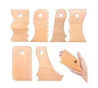 7 Pieces Big Size Pottery Foot Shaper Tools,Pottery Profile Rib Bundle Pottery Trimming Tools,Pottery Trimming Tools,Wooden Texture Profile Rib Bundle Foot Shaper,for Pottery Ceramics Carving Clay