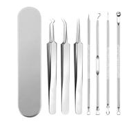 7 Pieces Blackhead Removal Tool, Pimple Popping Kit,Spot Popper, Spot Removal Tools Stainless Steel Acne Kit Whitehead Acne Remover Set for Nasal Face with Stainless Steel Case