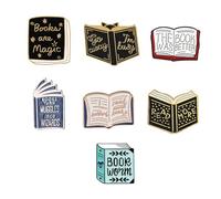 Book Pins Cartoon Book Enamel Pins Books Lovers Gifts Decorative Lapel Pins for Backpacks Clothing Bags Jackets Learning Gifts for Teacher Student, One Size, Alloy Steel, alloy