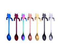 7 Pieces Cat Shape Spoon, Cola Spoon, Coffee Spoon, Teaspoon, Cat Spoon, Novelty Teaspoon, Latte Spoon, Novelty Spoon, Cute Cat Gift