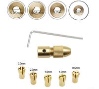 7 Pieces Copper Drill Chuck Adapter Set for 0 5mm to 3 0mm Bits, for Home and Hobby Use (4.05mm)