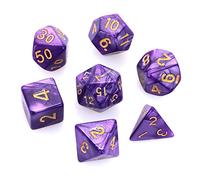 7 Pieces DND Dice Set for Dungeon and Dragons, Purple Nebula Polyhedral Dice RPG Role Playing Table Games D&D D20 D12 D10 D8 D6 D4 (Purple)