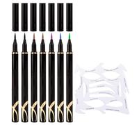 7 Pieces Eyeliner And 1 Set Of Eye Makeup Templates, Makeup Tools, Waterproof Eyeliner, Eye Makeup Auxiliary Tools, Easy To Use.