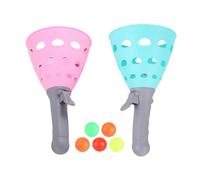 7 Pieces Interactive Ball Throw And Catch Games with Baskets for Kids Training Easy to Store Material Suitable for Moments, Blue and PInk