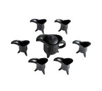 7 Pieces Japanese Black Sake Set, Sake Cup Set, Sake Pot and Sake Cup, Ceramic Japanese Style, Retro Style, Wine Bottle, Traditional Hand Pain Combination, Color