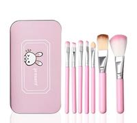 7 Pieces Kids Makeup Brushes Set with Travel Case, Professional Soft Pink Cosmetic Brushes for Girls, Foundation, Eyebrows, Eyeliner, Concealer Kit for Birthday, Christmas, Party Favors