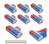7 pieces luster terminals, pluggable, terminal strip, Wago terminals 10 pin, 2 pure 12 out connection terminals with lever, compact terminals, pluggable terminals for inline circuits