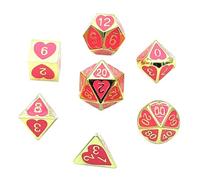 7 Pieces Metal Polyhedral Dice D4 D6 D8 D10 D12 D20 Set Role Play Game 08