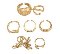7 Pieces Multipurpose Liquid Lavaed Butterfly Rings Collection Elegant Elegant Styles Jewelry Decoration For Daily Wear Trendy Fashion Rings