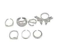 7 Pieces Multipurpose Liquid Lavaed Butterfly Rings Collection Elegant Elegant Styles Jewelry Decoration For Daily Wear Butterfly Rings Set