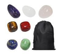 7 Pieces of Natural Crystal Stone, 1 Piece of Black Bundle Storage Bag, Colorful Healing Stone Crystals, Exquisite and Unique, Creative Ornament Decoration.