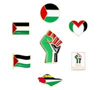 7 Pieces Of Pin Badges, 1 Piece Of Storage Bag, National Brooch, Button Pin, Clothing Pin Accessories, Metal Badge Pin, Flag Pin