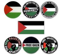7 Pieces Palestine Lapel Pins,End The Occupation Free Palestine Brooches,Palestine Palestinian Flag Pin Badge Lapel acrylic badge for Bag Backpack Jewelry Gift for Women Men