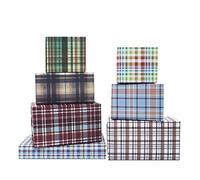 7 Pieces Plaid Wrapping Paper, Vintage Birthday Gift Wrap Incluede 20x 28 inches per sheet, Folded Flat Paper for Graducation Christmas, Wedding, Baby Shower, Congrats and Holiday